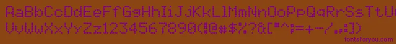 5by7 Font – Purple Fonts on Brown Background