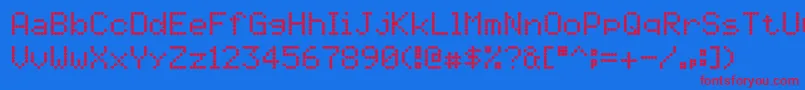 5by7 Font – Red Fonts on Blue Background