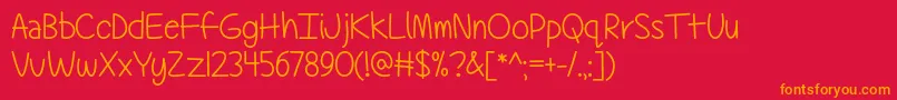 TechnicallyButNotActuallyOtf Font – Orange Fonts on Red Background