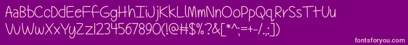 TechnicallyButNotActuallyOtf Font – Pink Fonts on Purple Background