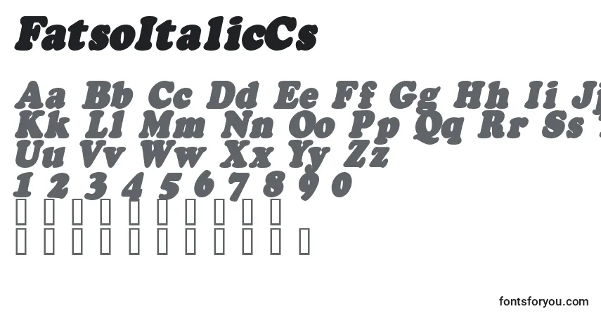 Schriftart FatsoItalicCs – Alphabet, Zahlen, spezielle Symbole