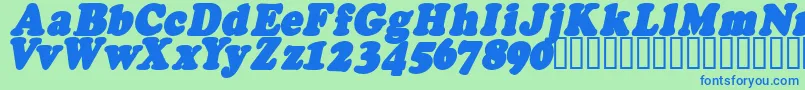 FatsoItalicCs Font – Blue Fonts on Green Background