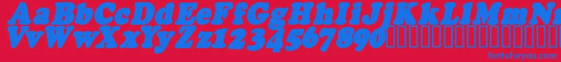 FatsoItalicCs Font – Blue Fonts on Red Background