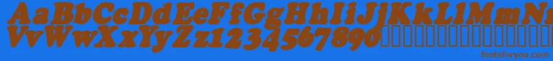 FatsoItalicCs Font – Brown Fonts on Blue Background