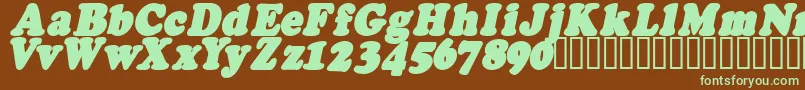 FatsoItalicCs Font – Green Fonts on Brown Background