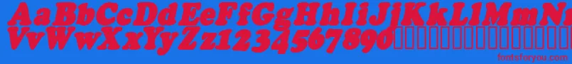 FatsoItalicCs Font – Red Fonts on Blue Background
