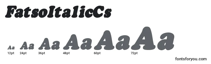 Размеры шрифта FatsoItalicCs