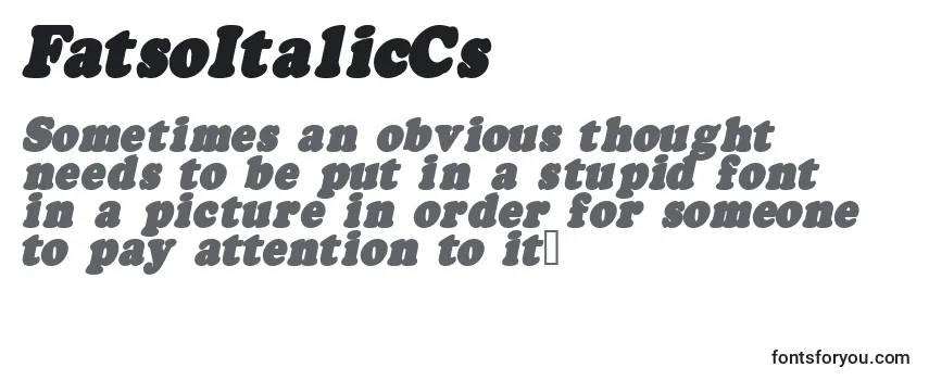 Schriftart FatsoItalicCs