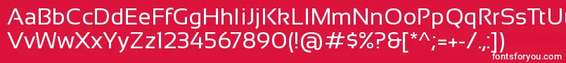 フォントSansationRegular – 赤い背景に白い文字