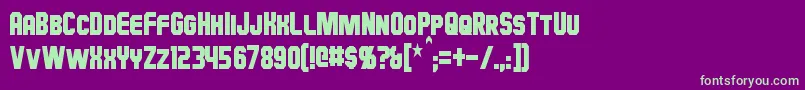 HauserCondensed Font – Green Fonts on Purple Background