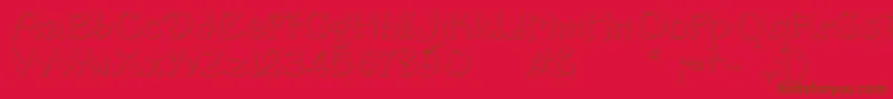 SayonaraBeveledFree-Schriftart – Braune Schriften auf rotem Hintergrund