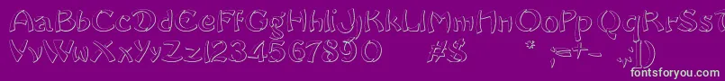 SayonaraBeveledFree Font – Green Fonts on Purple Background
