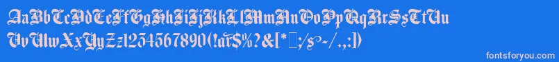 AgincourtLetPlain.1.0 Font – Pink Fonts on Blue Background