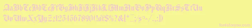 AgincourtLetPlain.1.0 Font – Pink Fonts on Yellow Background