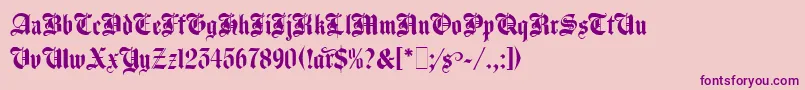 AgincourtLetPlain.1.0-Schriftart – Violette Schriften auf rosa Hintergrund