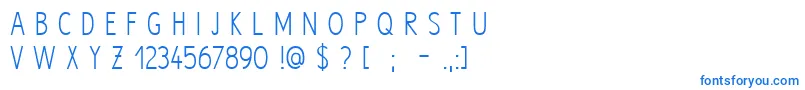 フォントHype – 白い背景に青い文字