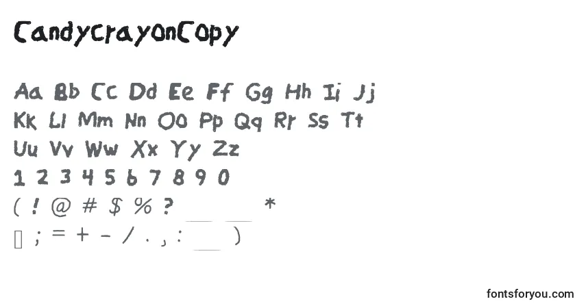 Czcionka CandycrayonCopy – alfabet, cyfry, specjalne znaki