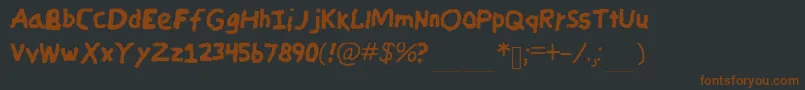 CandycrayonCopy Font – Brown Fonts on Black Background
