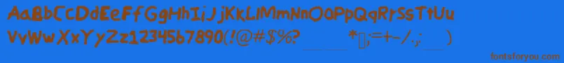 Fonte CandycrayonCopy – fontes marrons em um fundo azul