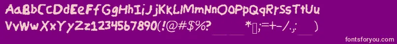 CandycrayonCopy Font – Pink Fonts on Purple Background
