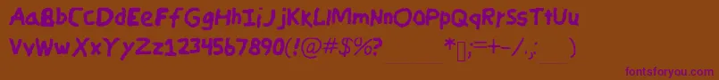 CandycrayonCopy-Schriftart – Violette Schriften auf braunem Hintergrund
