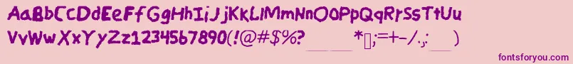 CandycrayonCopy Font – Purple Fonts on Pink Background