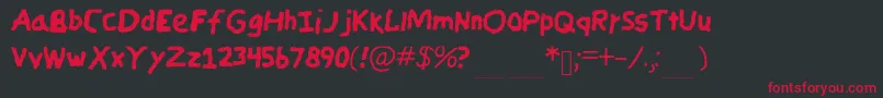 CandycrayonCopy Font – Red Fonts on Black Background