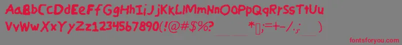 CandycrayonCopy Font – Red Fonts on Gray Background