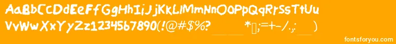 CandycrayonCopy Font – White Fonts on Orange Background
