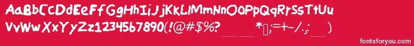 CandycrayonCopy Font – White Fonts on Red Background