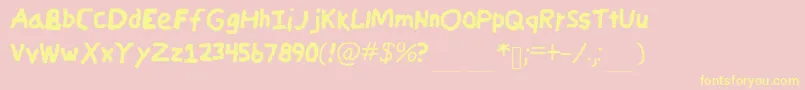 CandycrayonCopy Font – Yellow Fonts on Pink Background