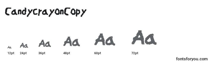 CandycrayonCopy Font Sizes
