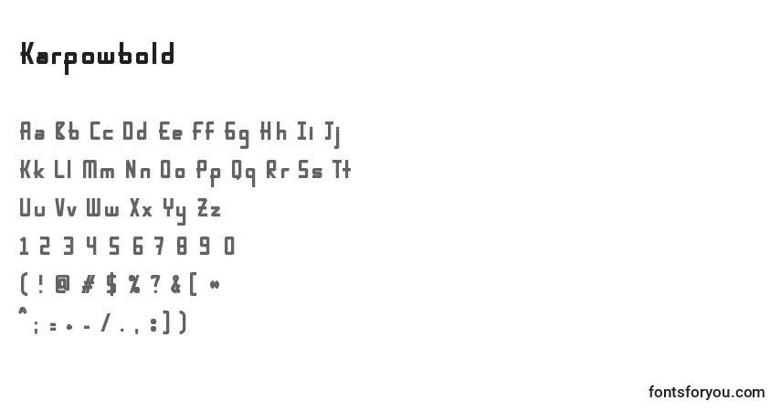 Schriftart Karpowbold – Alphabet, Zahlen, spezielle Symbole