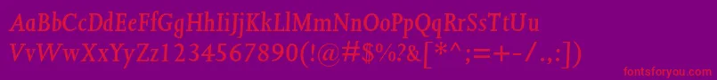 JoannamtstdSemibolditalic Font – Red Fonts on Purple Background