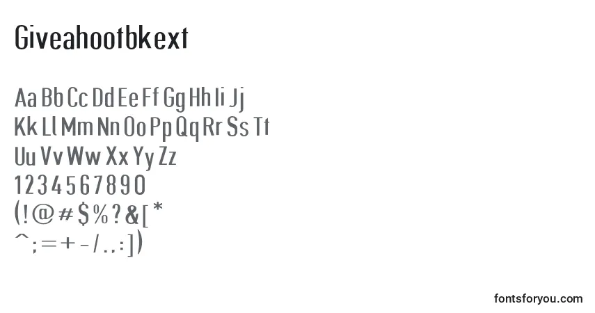 Шрифт Giveahootbkext – алфавит, цифры, специальные символы