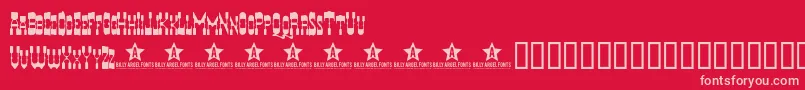 Hyerba Font – Pink Fonts on Red Background