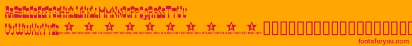 Fonte Hyerba – fontes vermelhas em um fundo laranja