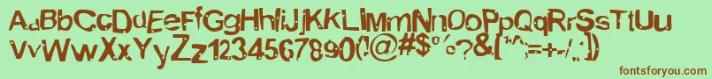 AlienMarksmanregular Font – Brown Fonts on Green Background