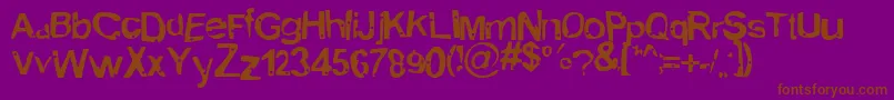 AlienMarksmanregular-Schriftart – Braune Schriften auf violettem Hintergrund