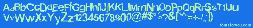 AlienMarksmanregular Font – Green Fonts on Blue Background