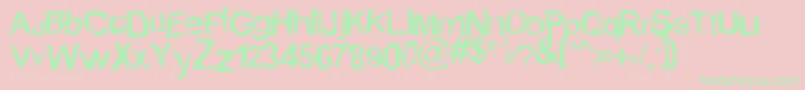 AlienMarksmanregular Font – Green Fonts on Pink Background