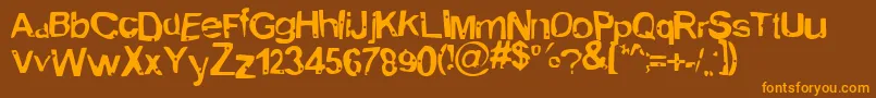 AlienMarksmanregular Font – Orange Fonts on Brown Background