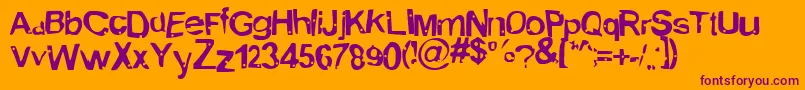 AlienMarksmanregular Font – Purple Fonts on Orange Background