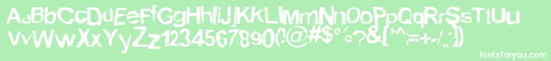 AlienMarksmanregular Font – White Fonts on Green Background