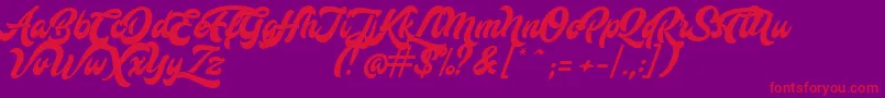 Mustardo Font – Red Fonts on Purple Background