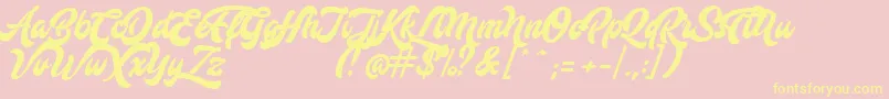 Mustardo Font – Yellow Fonts on Pink Background