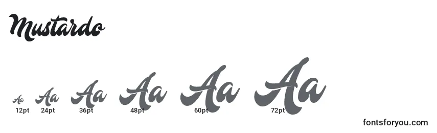 Mustardo Font Sizes