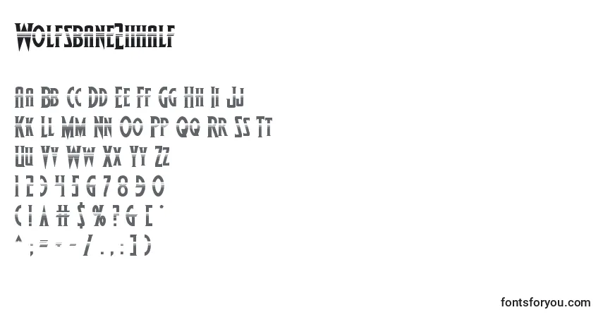 Шрифт Wolfsbane2iihalf – алфавит, цифры, специальные символы