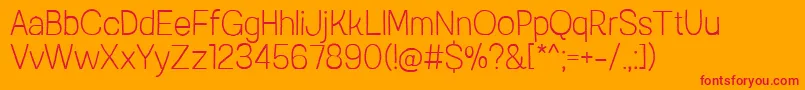 AustralSansStampThin-Schriftart – Rote Schriften auf orangefarbenem Hintergrund