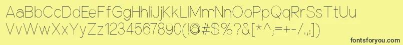 NuorderThin Font – Black Fonts on Yellow Background